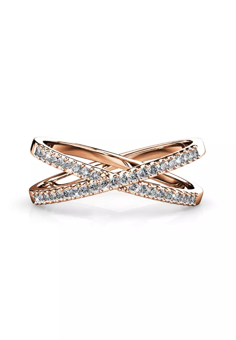 Buy Krystal Couture Synergy Ring in Rose Gold Embellished with ...