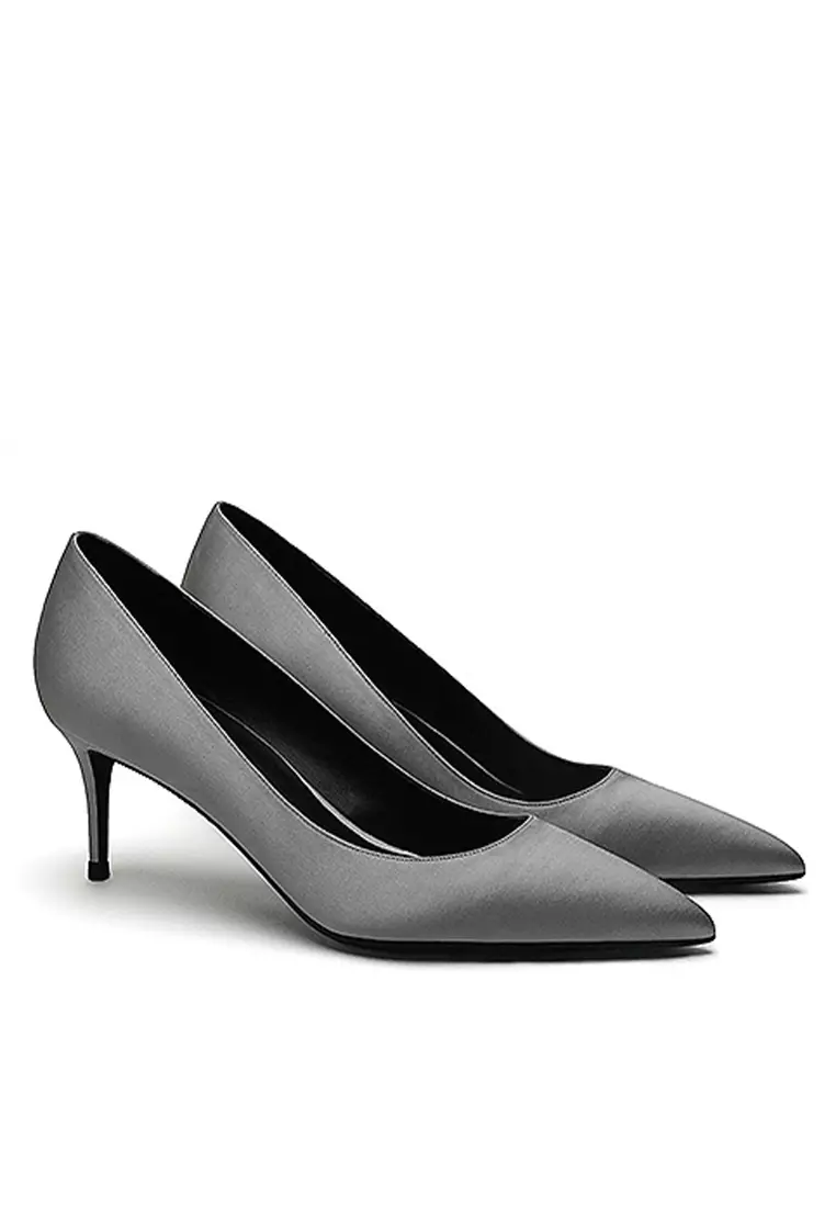 6CM Silk Fabrics Pointed High Heel Shoes HZL163