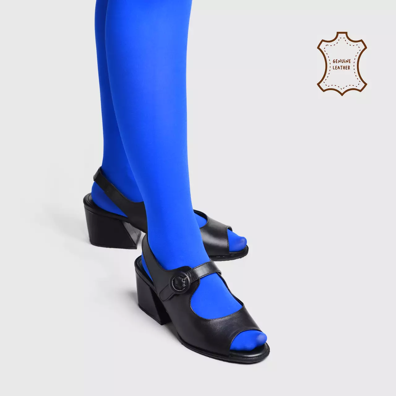 Caria Heels Genuine Leather Black