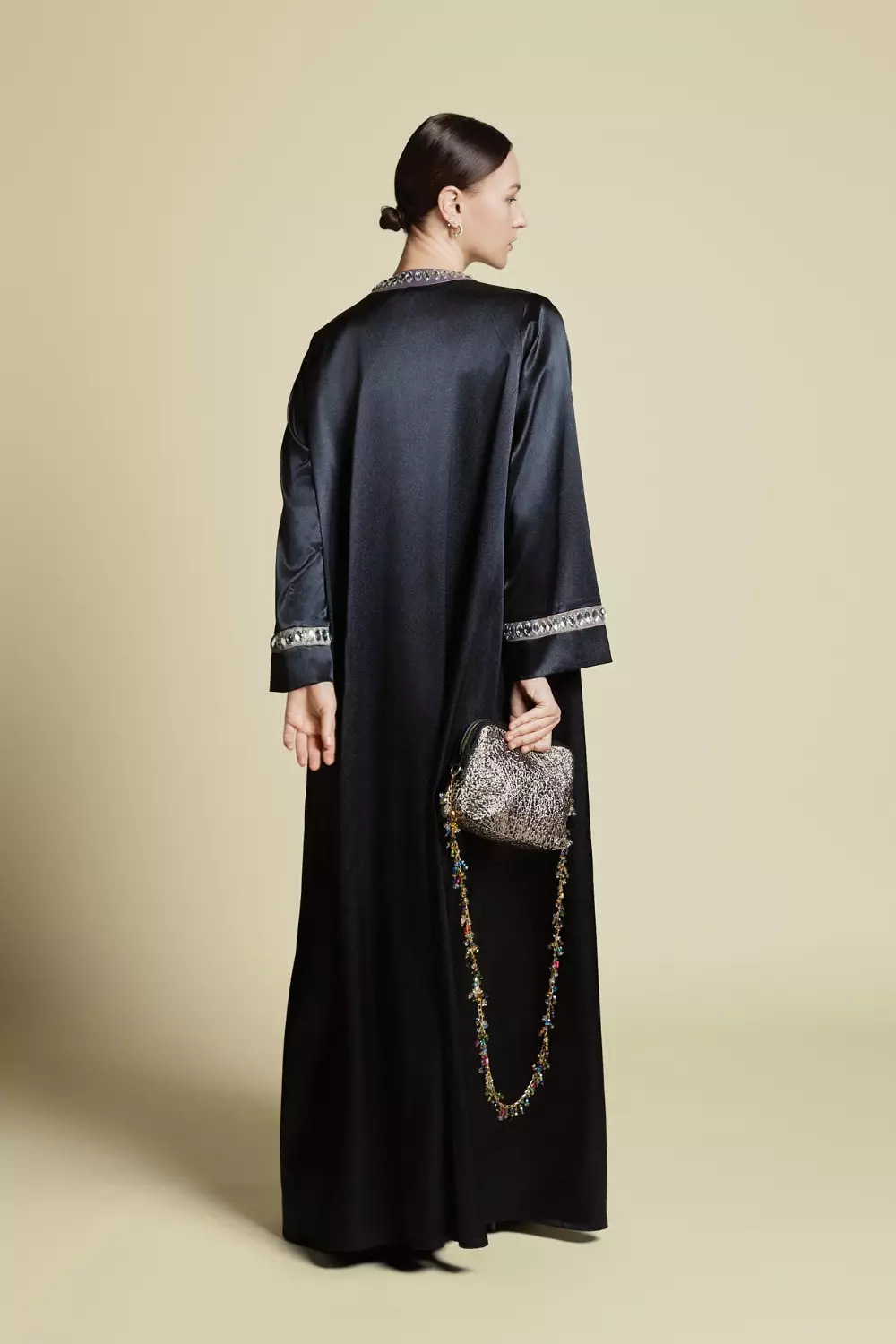 DEMURE&CO - Hafsa Prive’  Embellished Coat Dress Black