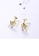 Glamorousky white 925 Sterling Silver Plated Gold Simple Cute Elk Stud Earrings with Cubic Zirconia 77998ACB6B21FCGS_3
