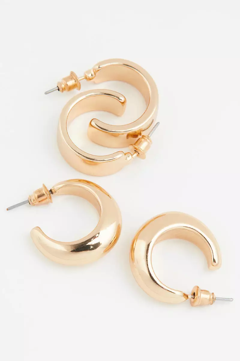 2 pairs hoop earrings