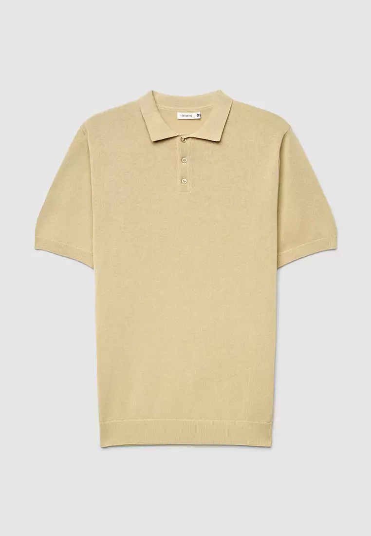 Men's Knitted Short Sleeved Polo Shirt