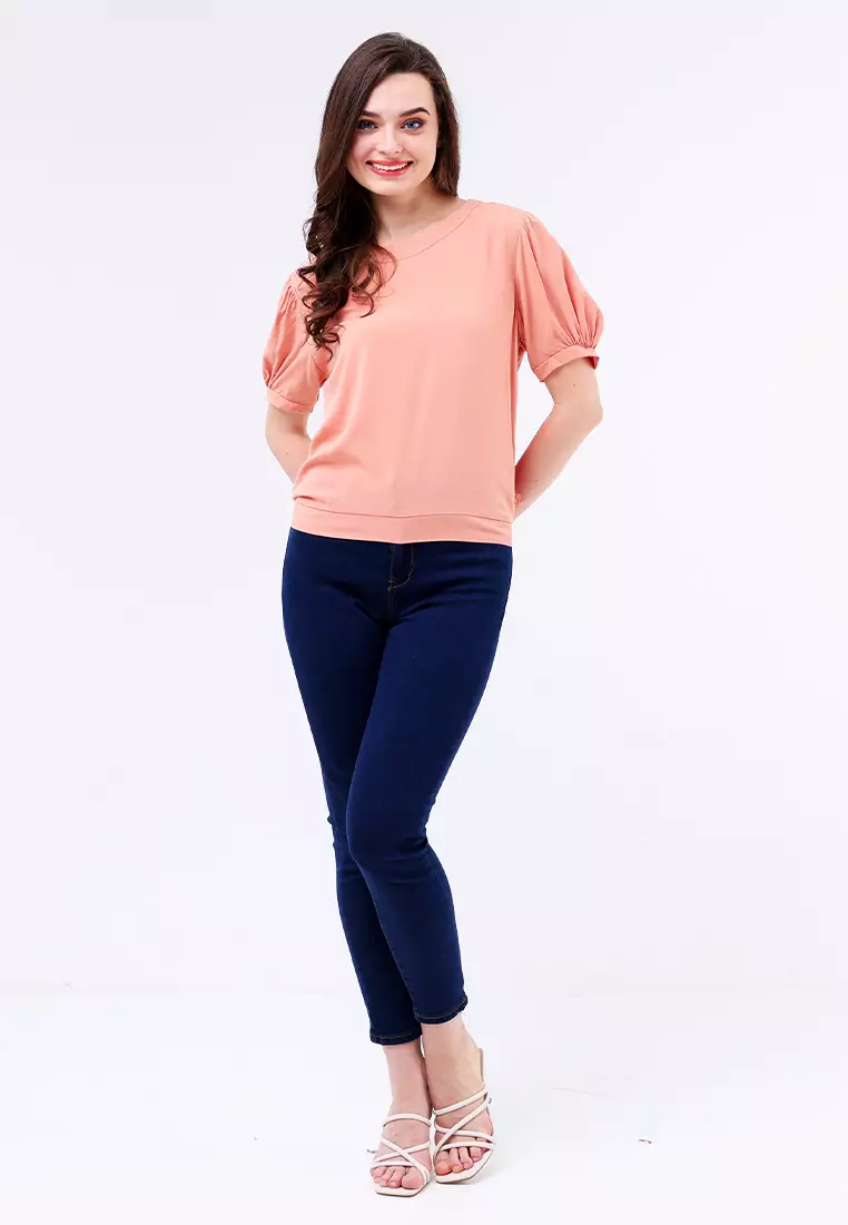 Short Sleeves Roundneck Blouse