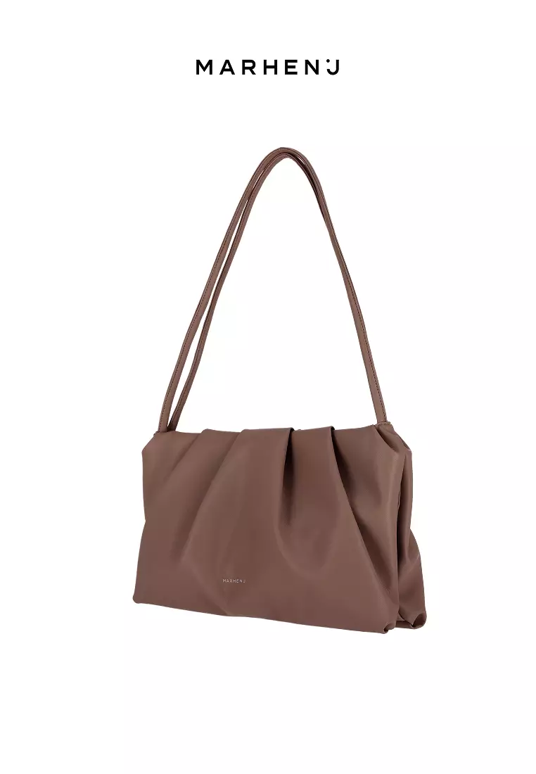 SABRINA Vegan Leather Shoulder Bag Pink Brown
