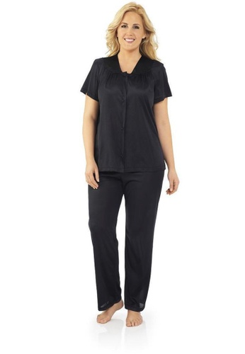 Exquisite Form black Short Sleeve Pyjama Set CA754AAD76F570GS_1