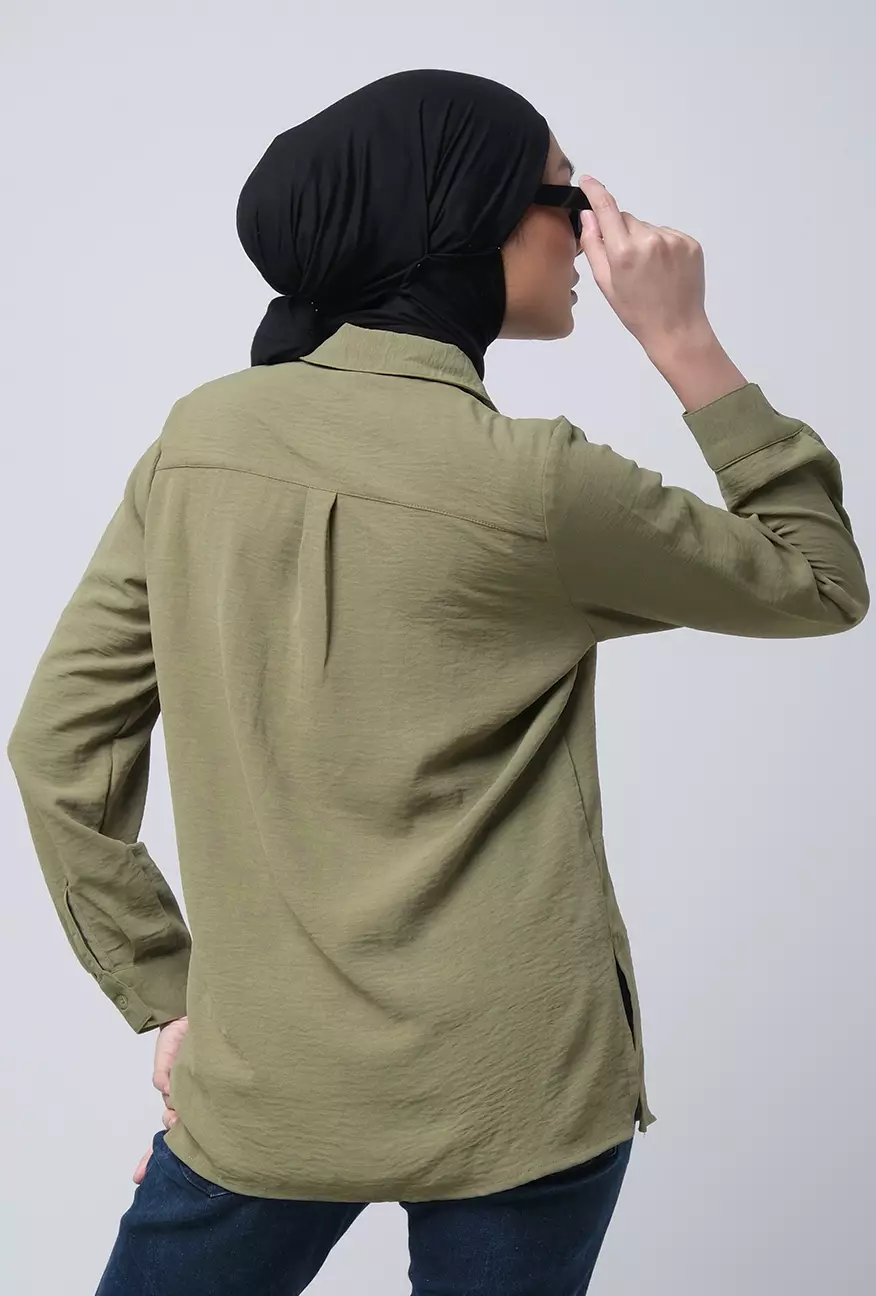 Kemeja Wanita Joanna Sage Green