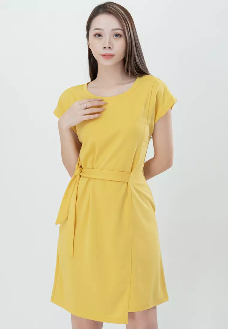 棉质短袖迷你连衣裙