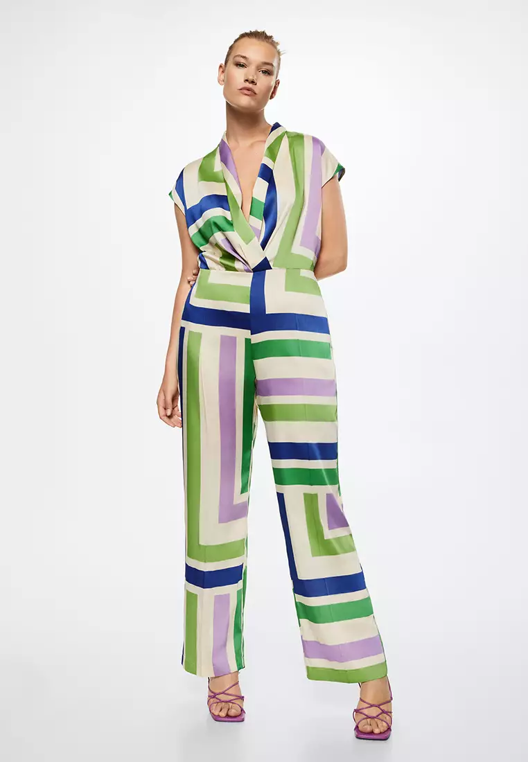 Buy Mango Satin Stripes Jumpsuit 2024 Online