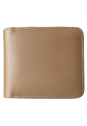 72 SMALLDIVE brown and beige 72 Smalldive 4 Credit-Cards Saffiano Leather Zip Wallet in Taupe 3A58DAC5BC2075GS_1