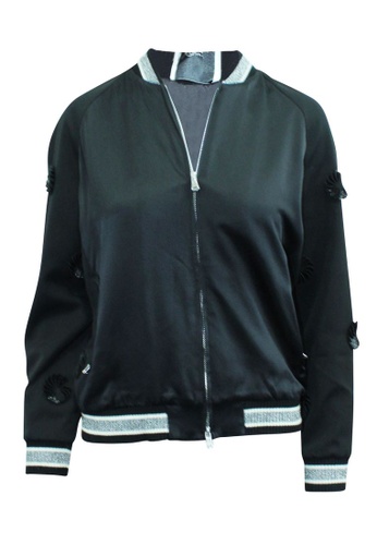 3.1 PHILLIP LIM black 3.1 phillip lim Black Satin Jacket with Laser Cut Embroidery 28345AAABB00FAGS_1