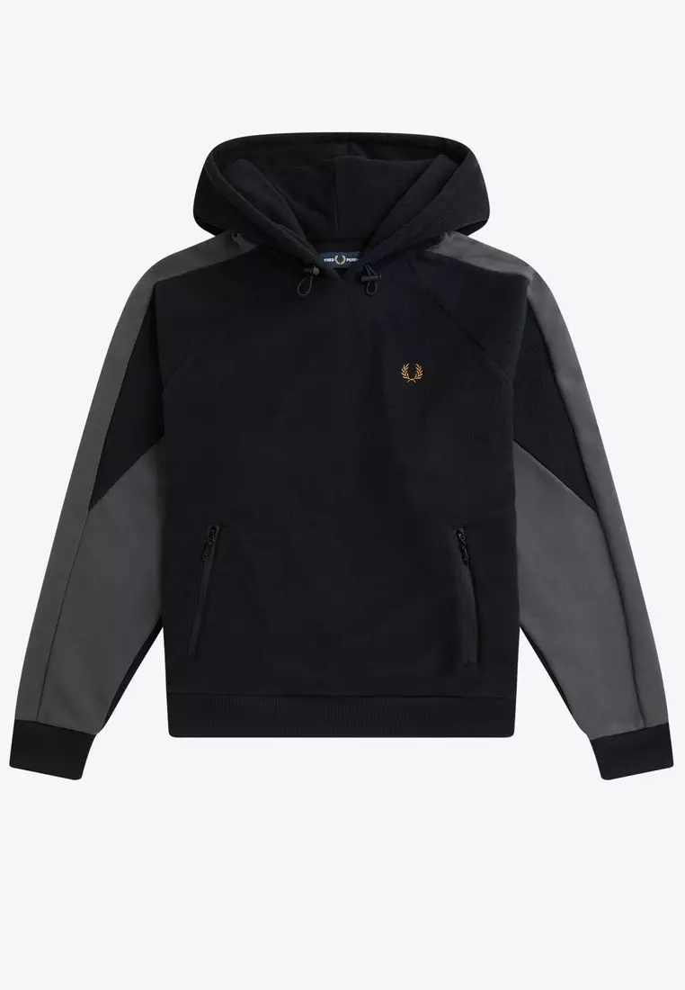 Buy Fred Perry Fred Perry G2159 Panelled Hooded Sweatshirt Black