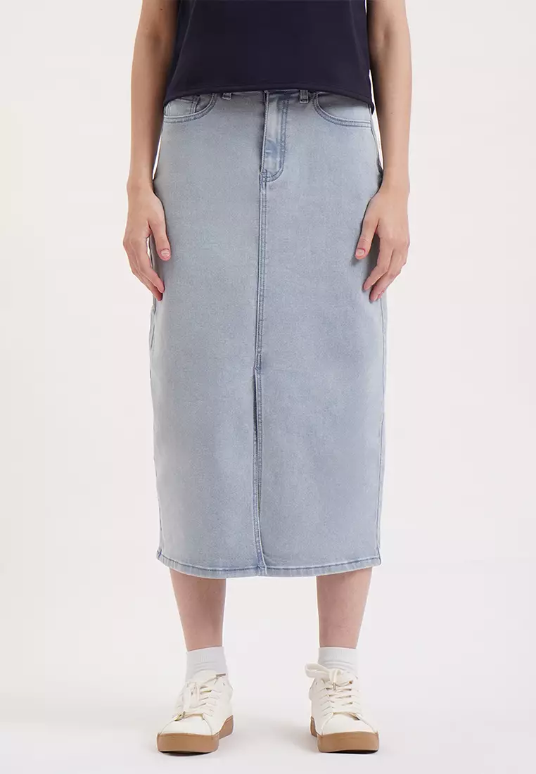 Denim Midi Skirt