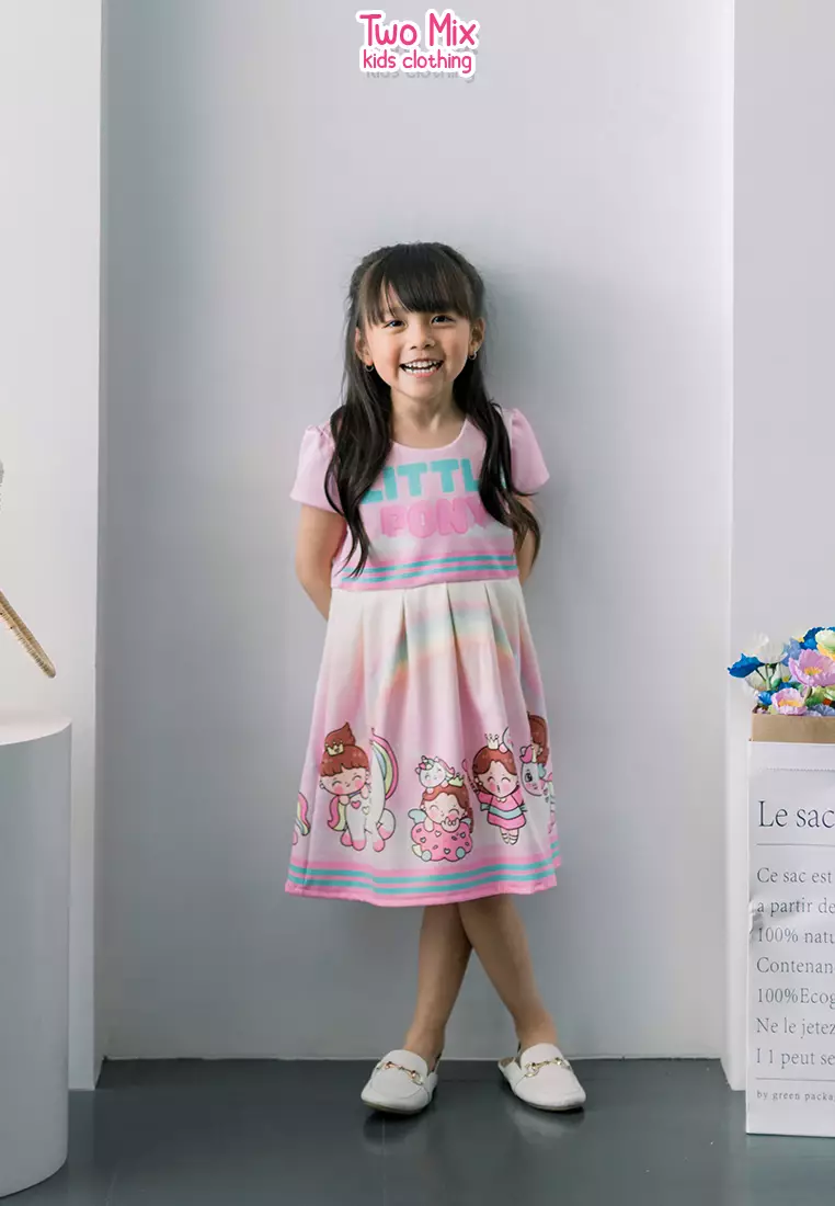 Two Mix - Dress Anak Perempuan - Baju Anak Pony Dress 1-12 Tahun 4368A Motif 4368B Little Pony