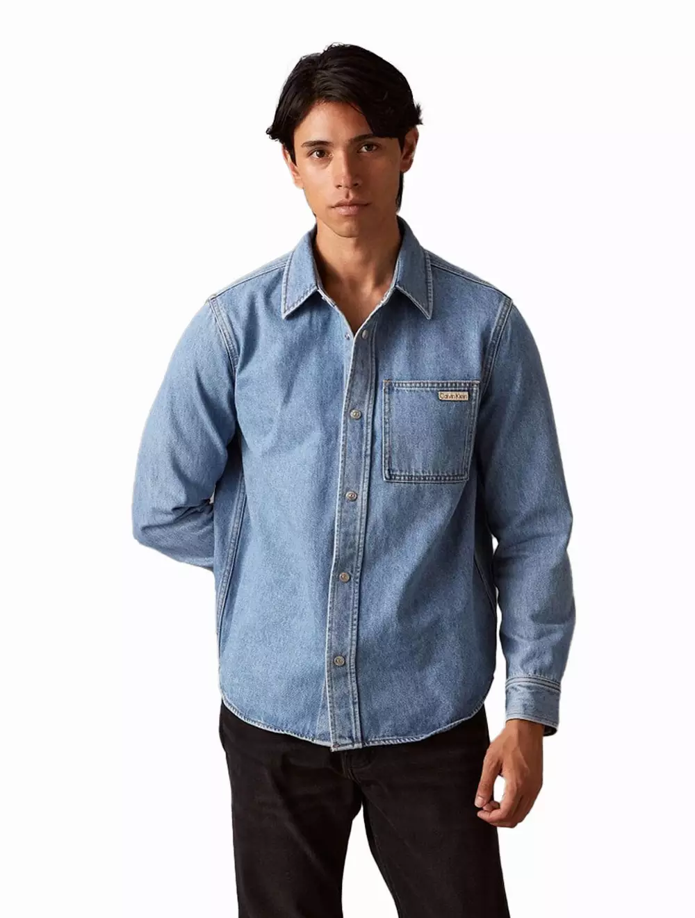 Calvin Klein Jeans - One-Pocket Denim Regular Shirt - Blue - blue