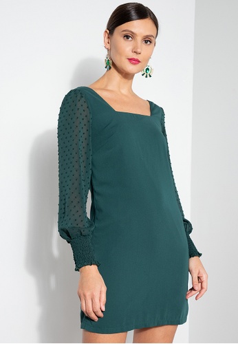 ZALORA OCCASION green 100% Recycled Polyester Mini Dress 91B1DAA7770923GS_1