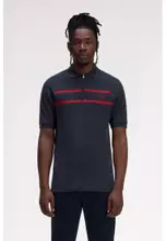 Buy Fred Perry Fred Perry M1726 Pique Zip Neck Polo Shirt (Navy