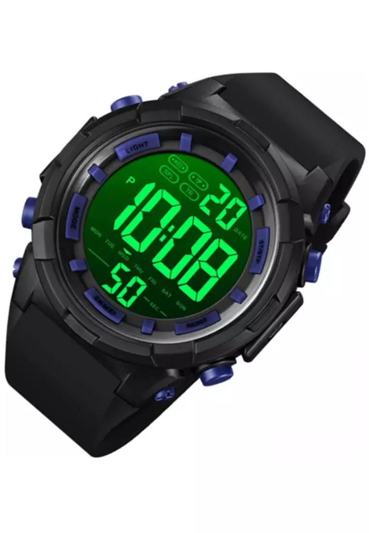 Jam Tangan Digital Pria Waterproof Many Function Strap Tali Material PU Silicone GN27 ORIGINAL