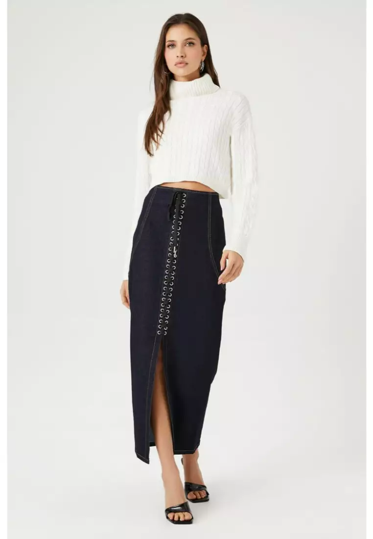 Black lace maxi hot sale skirt forever 21
