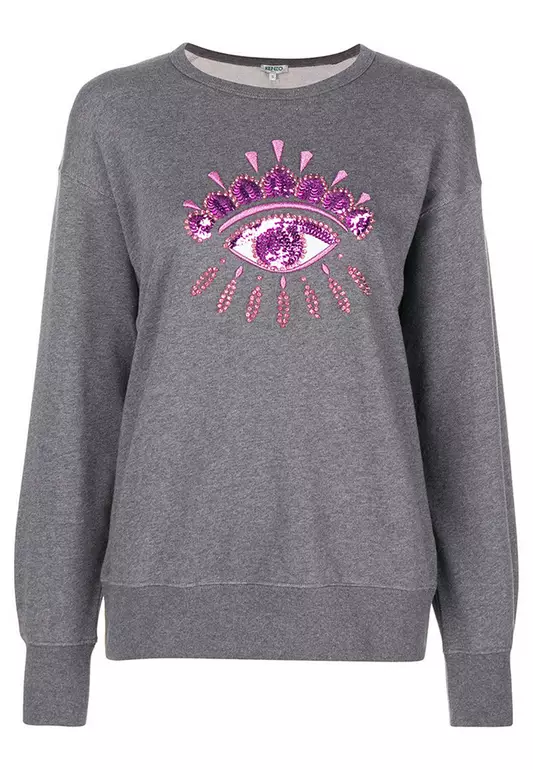 Embellished Eye Sweatshirt in Grey