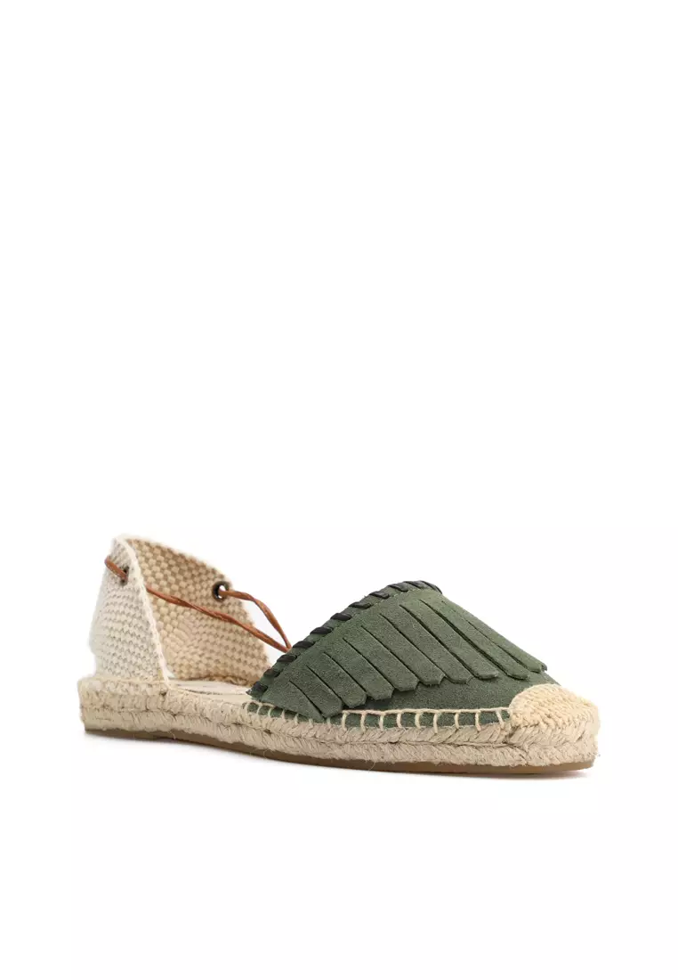 Lace Up Tassel Cow Suede Sandals HB007