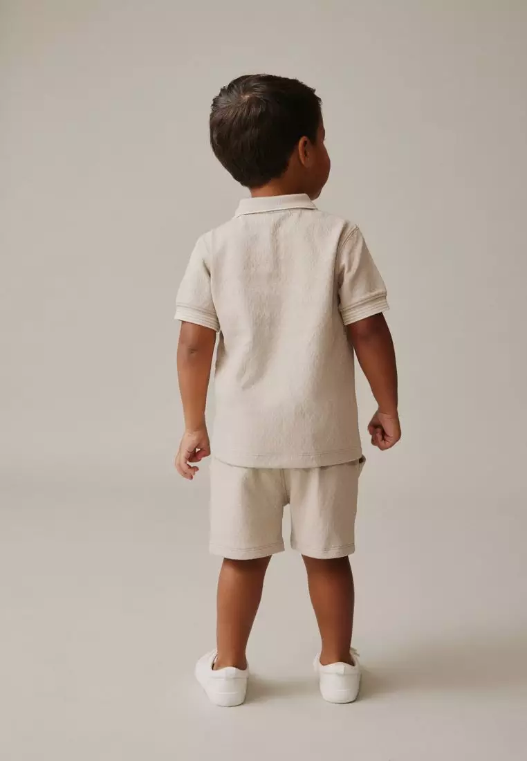 Short Sleeve Polo Shirt And Shorts Set