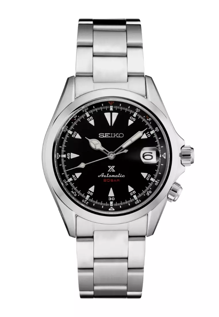 精工 Prospex “Alpinist” 黑色錶盤不鏽鋼錶帶 200M 防水自動手錶 SPB117J1