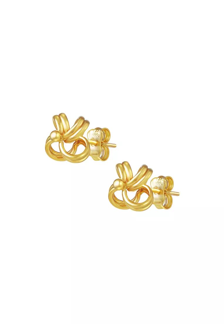 Buy TOMEI TOMEI Lusso Italia Knotted Flower Earrings, Yellow Gold 916 ...