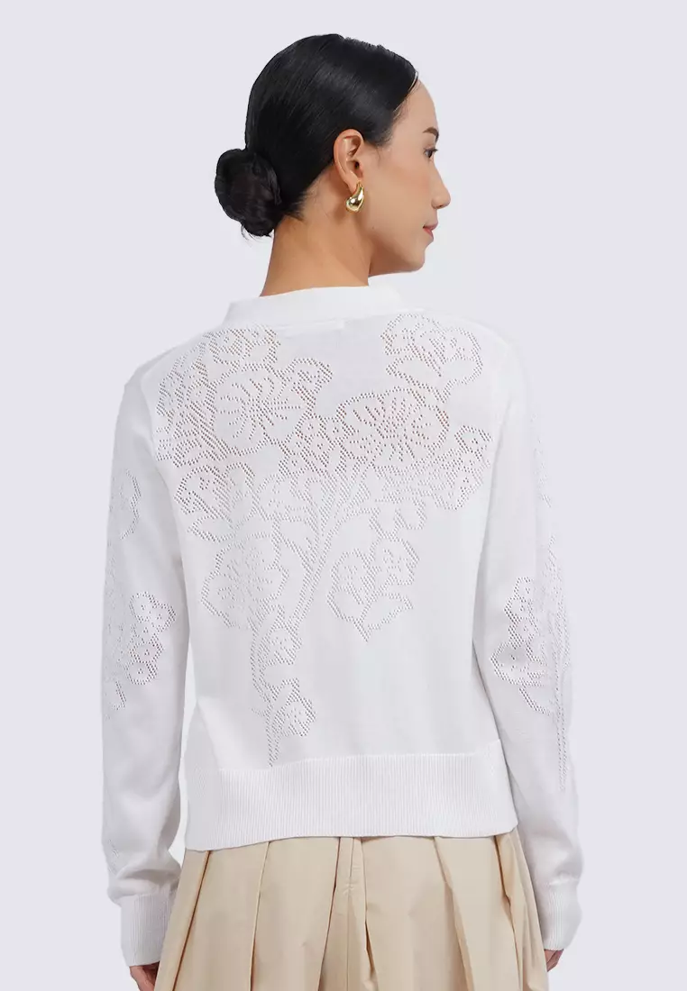 V-Neck Long Sleeve Cardigan COCONUT MILK