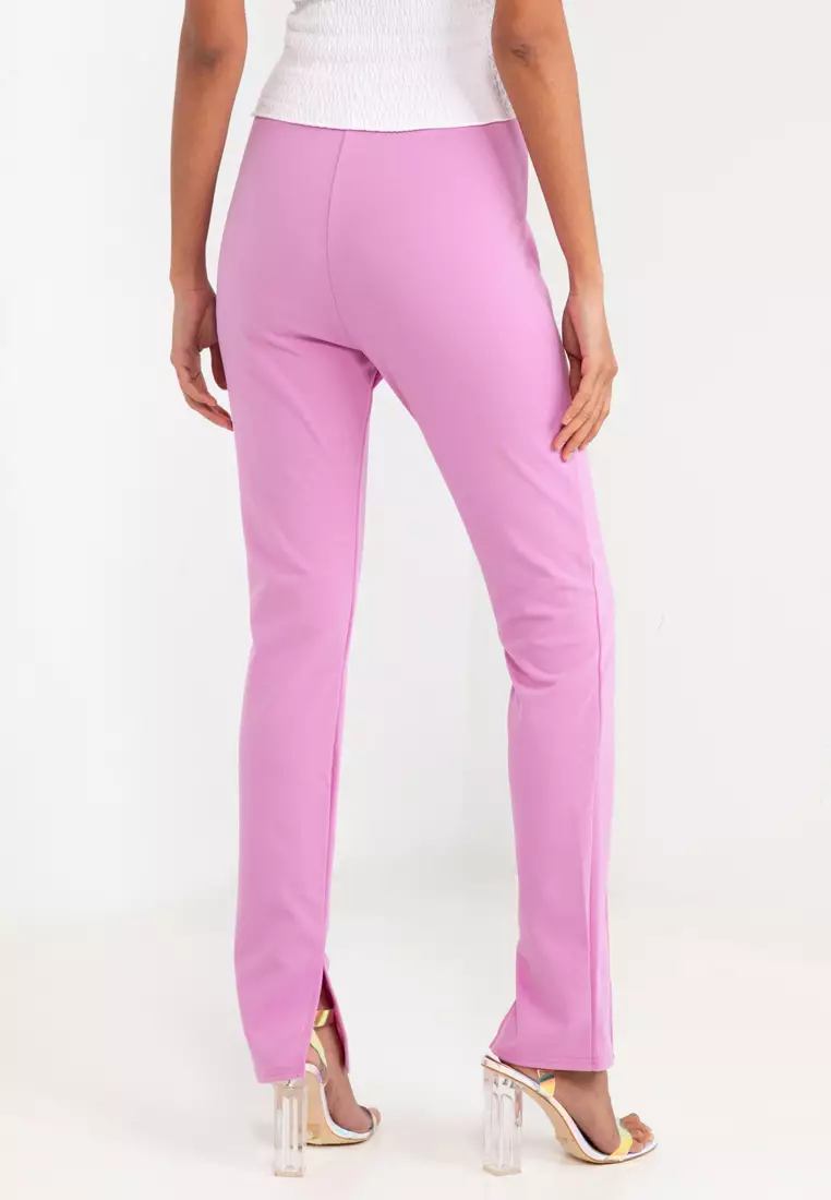 Jersey Suit Slim Leg Trousers with Split Ankle