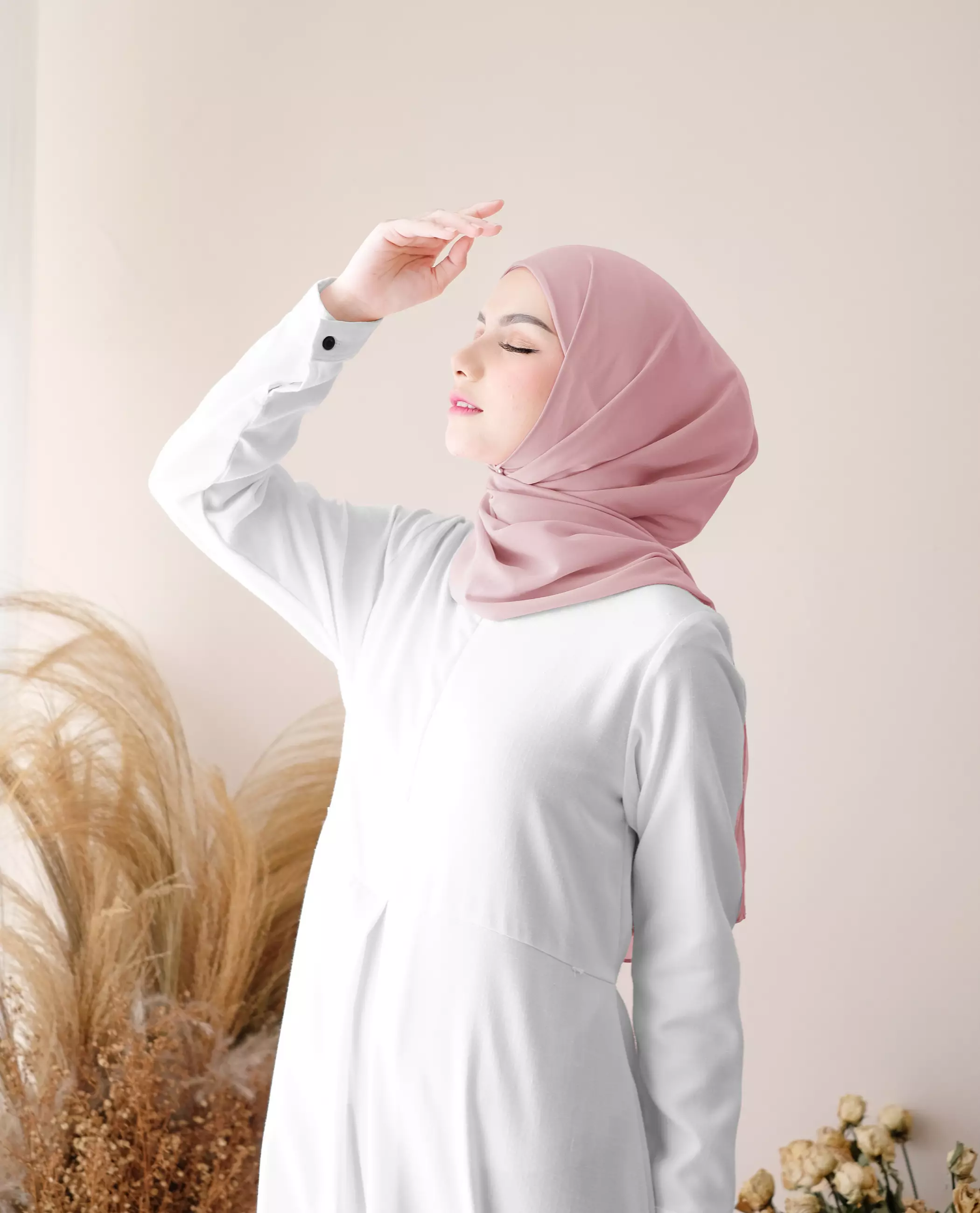 Pashmina Inner Instan 2in1 Ceruty Baby Doll - Classy Blush