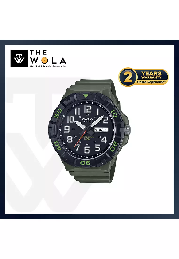 Men's Analog Watch MRW-210H-3AV Green Resin Strap Watch for Men