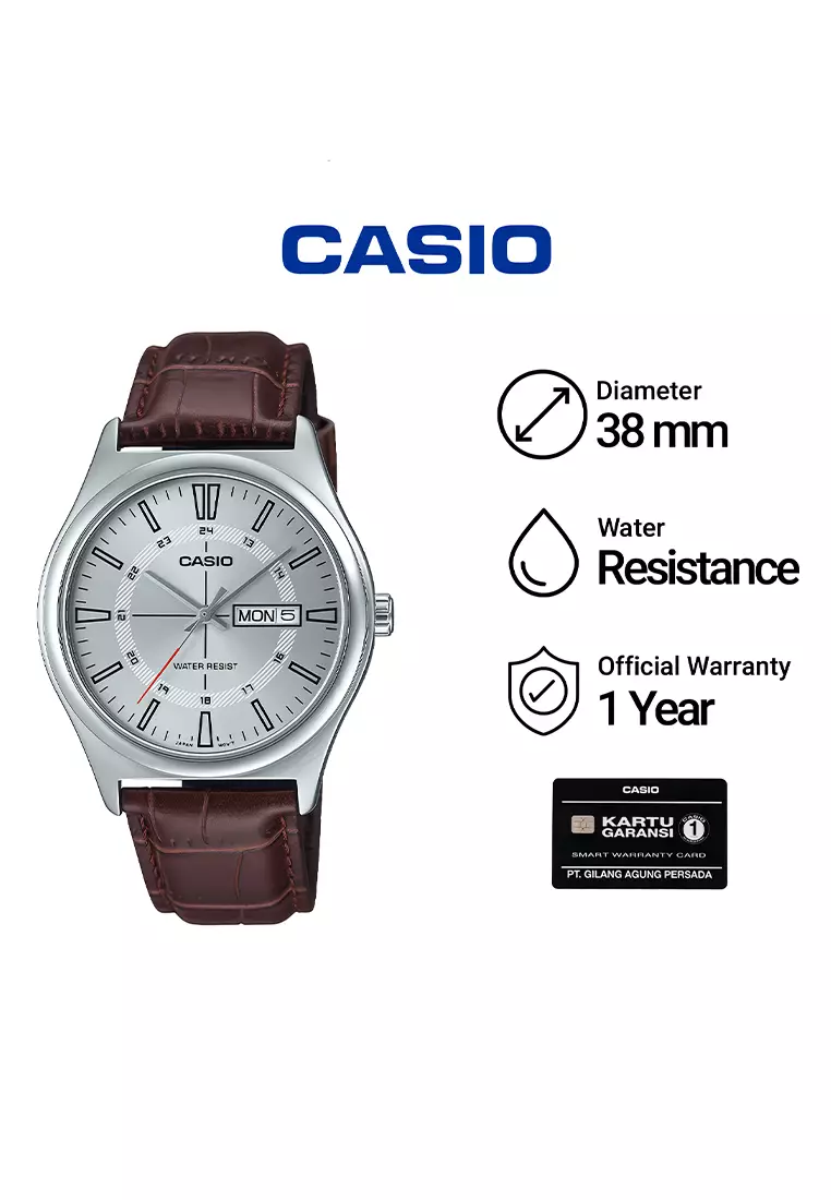 Jam Tangan Pria Casio Standard Series MTP-V006L-7C Brown Leather Strap