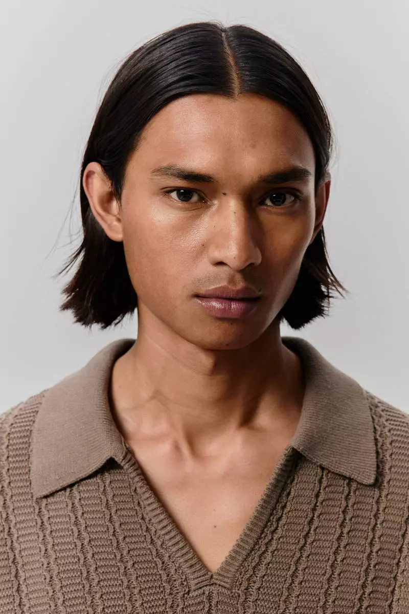 Regular Fit Textured-knit polo shirt