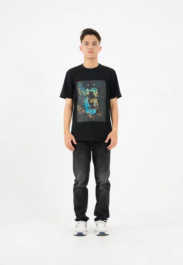 Greenlight Men's T-Shirt Short Sleeve Regular Fit Cotton Logo Agena OL-C171124