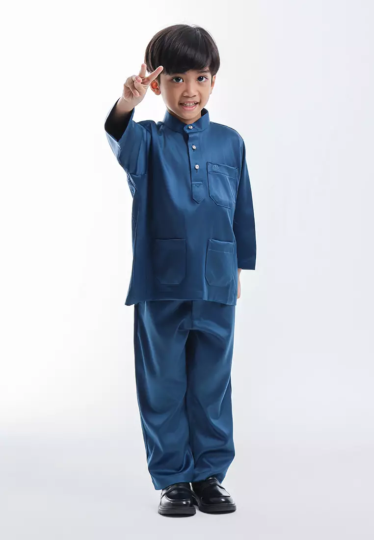 Alain Delon Baju Melayu Cekak Musang Budak - 19026505-39PoseidonNavy