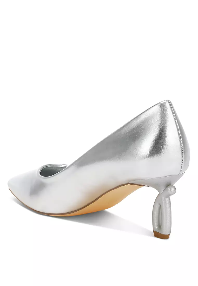 Metallic Fantasy Heel Pumps in Silver