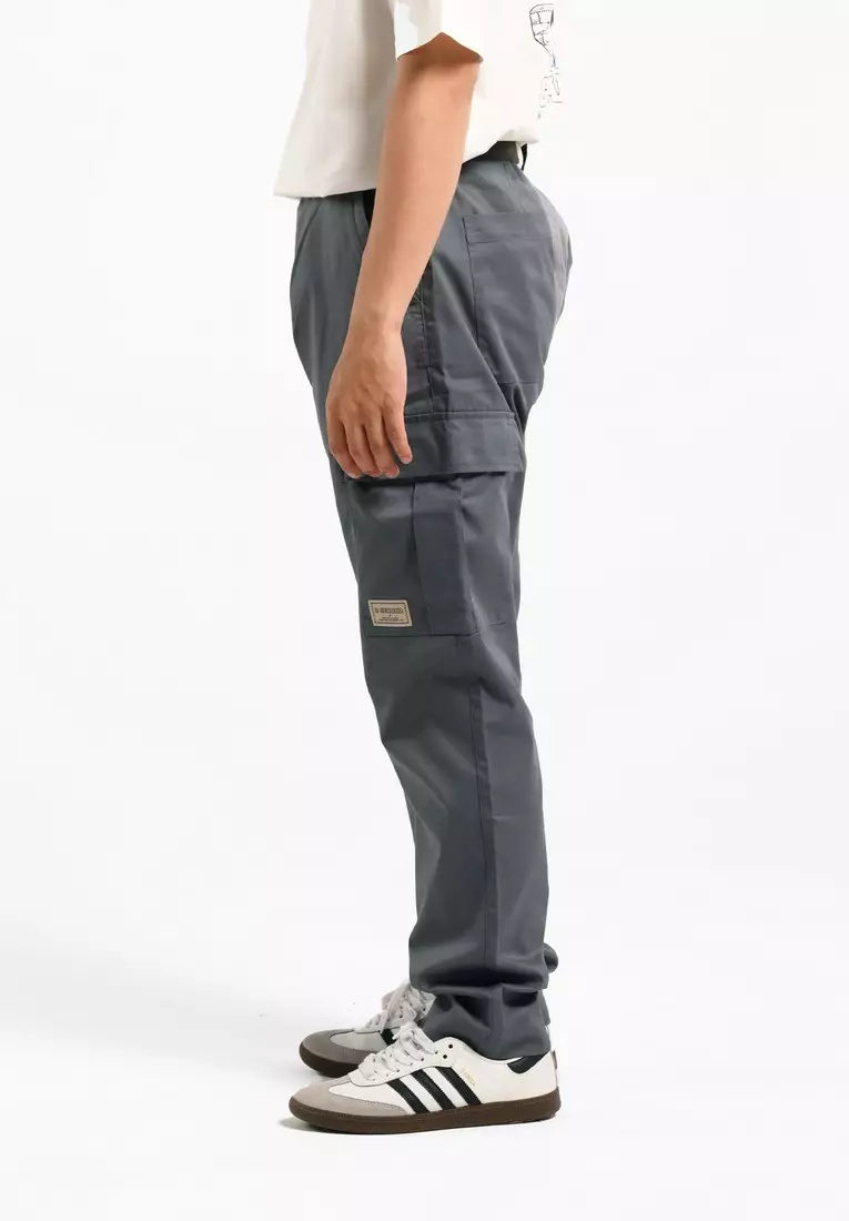 3Second Men's Long Cargo Pants Regular Fit Twill Fawks HP-C060125