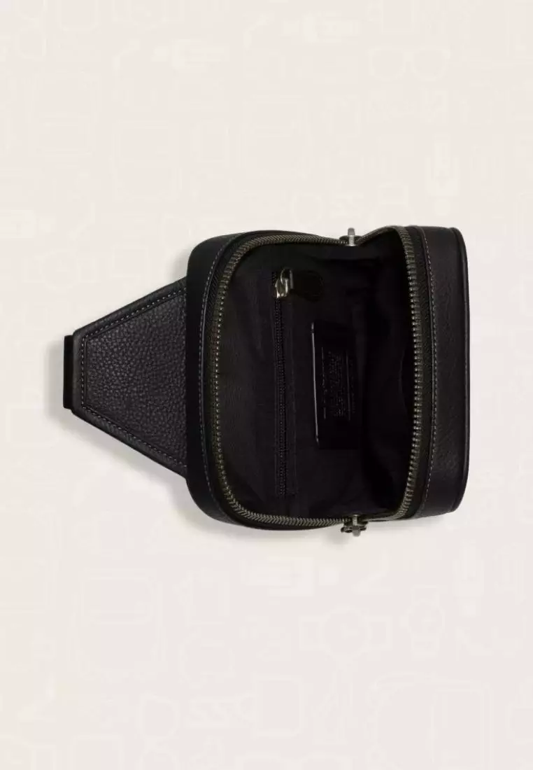 Coach Sullivan Pack In Signature Canvas Charcoal Black