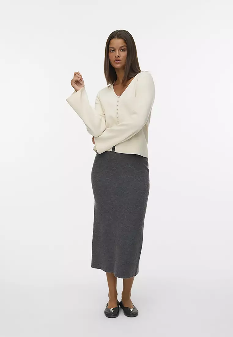 Mid Waist Midi Skirt