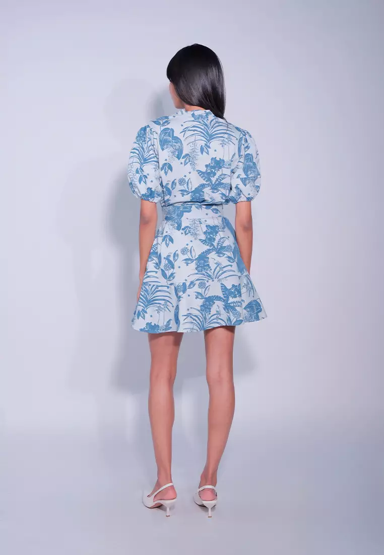 DNM Studios x Raxenne Jade Vine Short Sleeve Dress