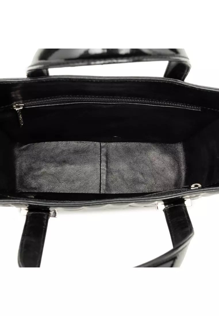 Pre-Loved Chanel Cc Chocolate Bar Patent Tote