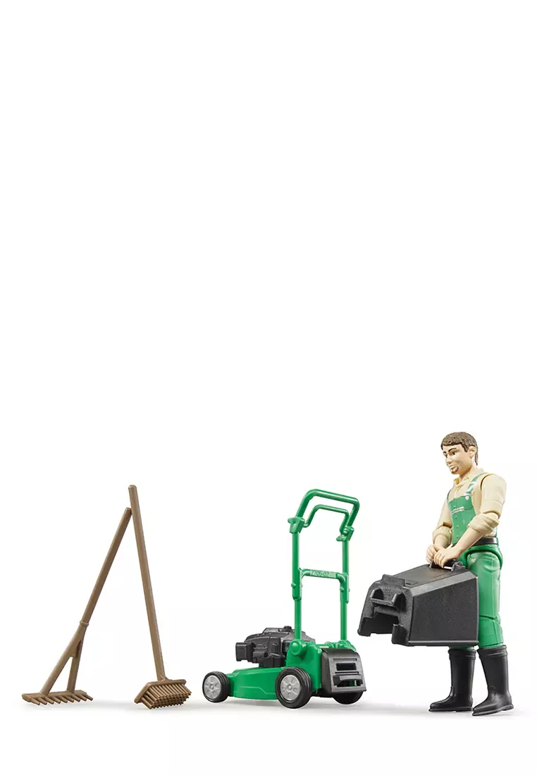 Bruder 62103 - bworld Gardener with lawn mower and equipment