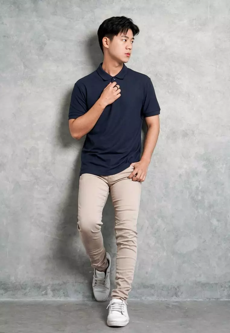 Kale Park Navy / Kaos Polo Pria Lengan Pendek Kerah / Polo Shirt Slim Fit