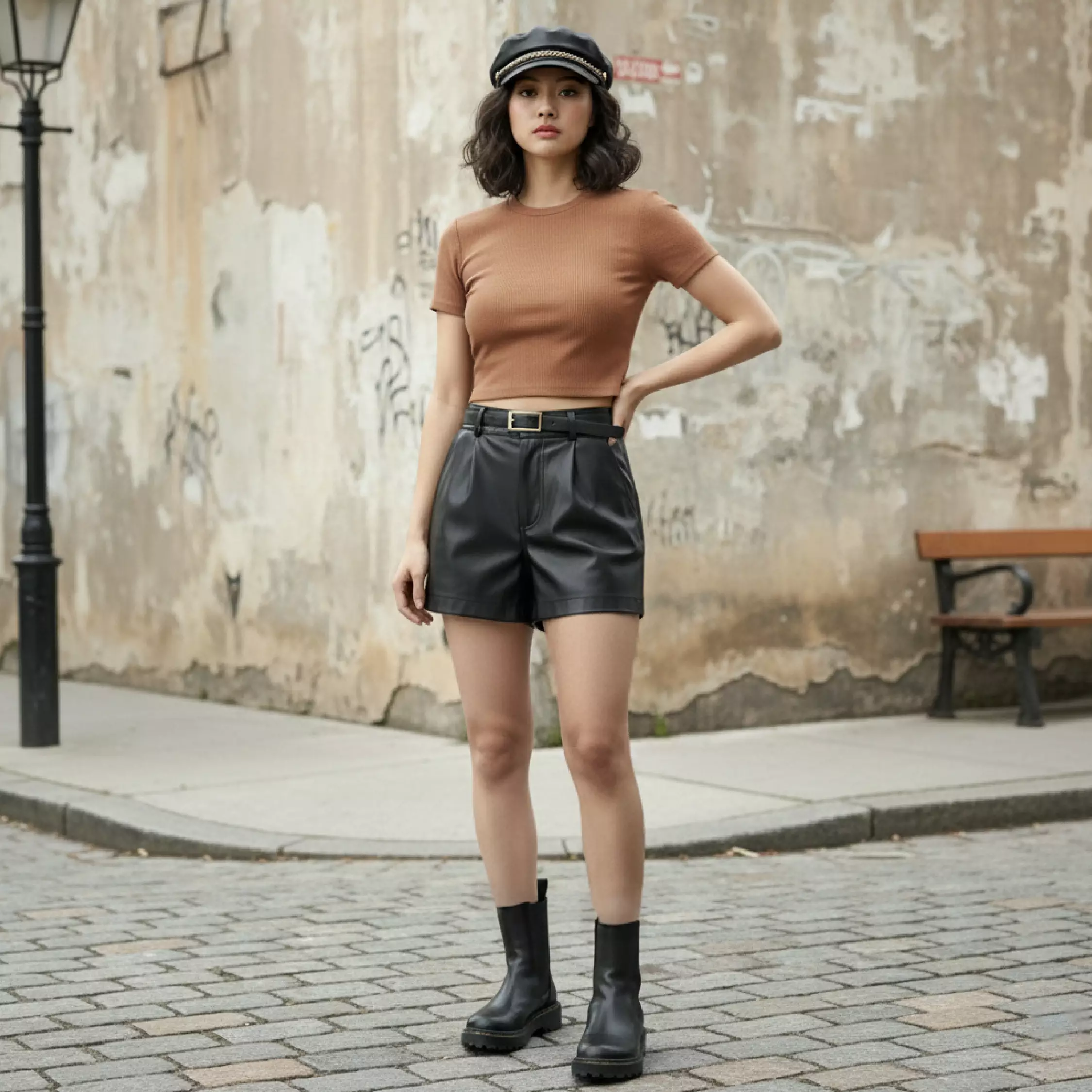 Kale LISA Brown / Atasan Crop Wanita / Kaos Wanita / Baju Cewek