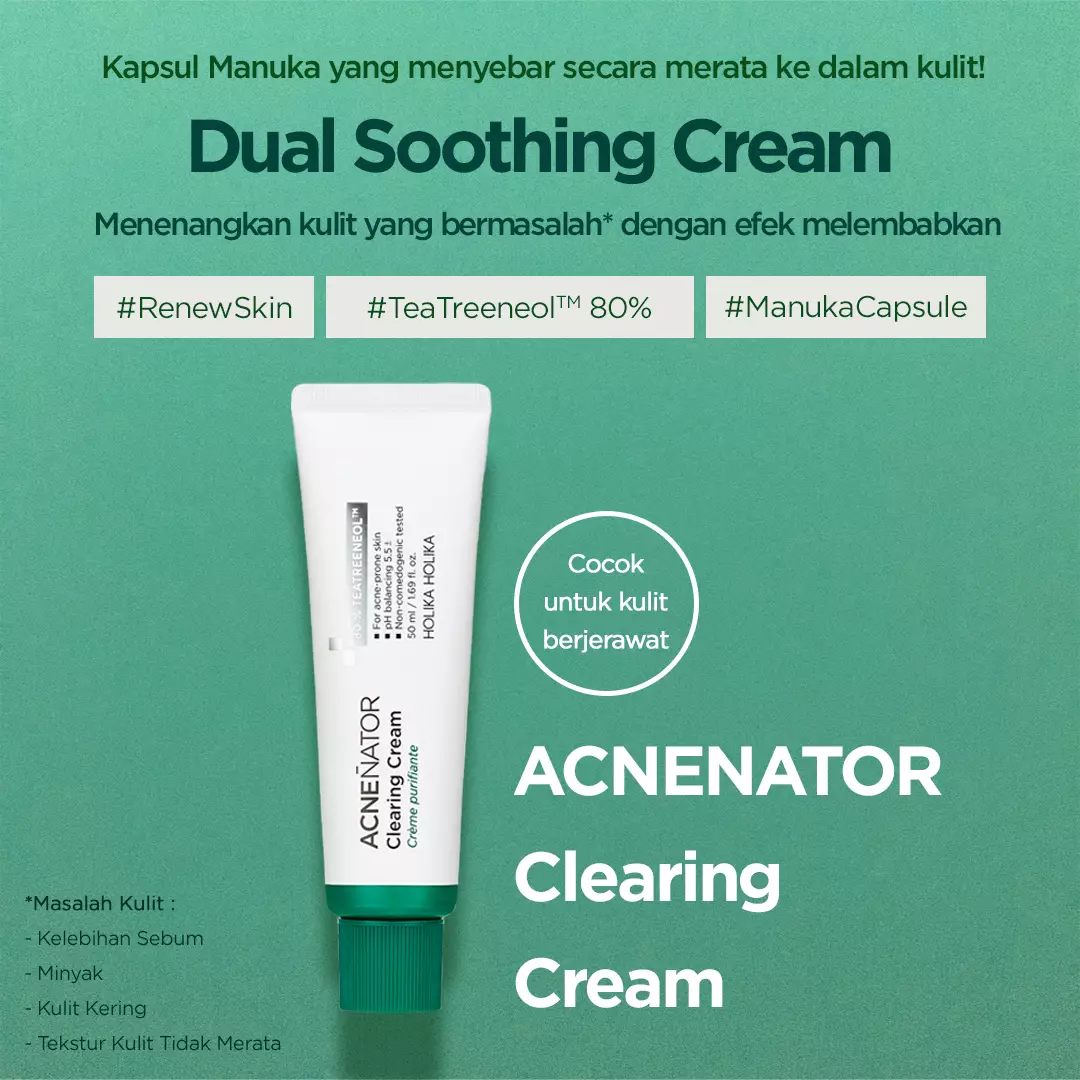 Holika Holika Acnenator Clearing Cream | Pelembab Kulit Berjerawat