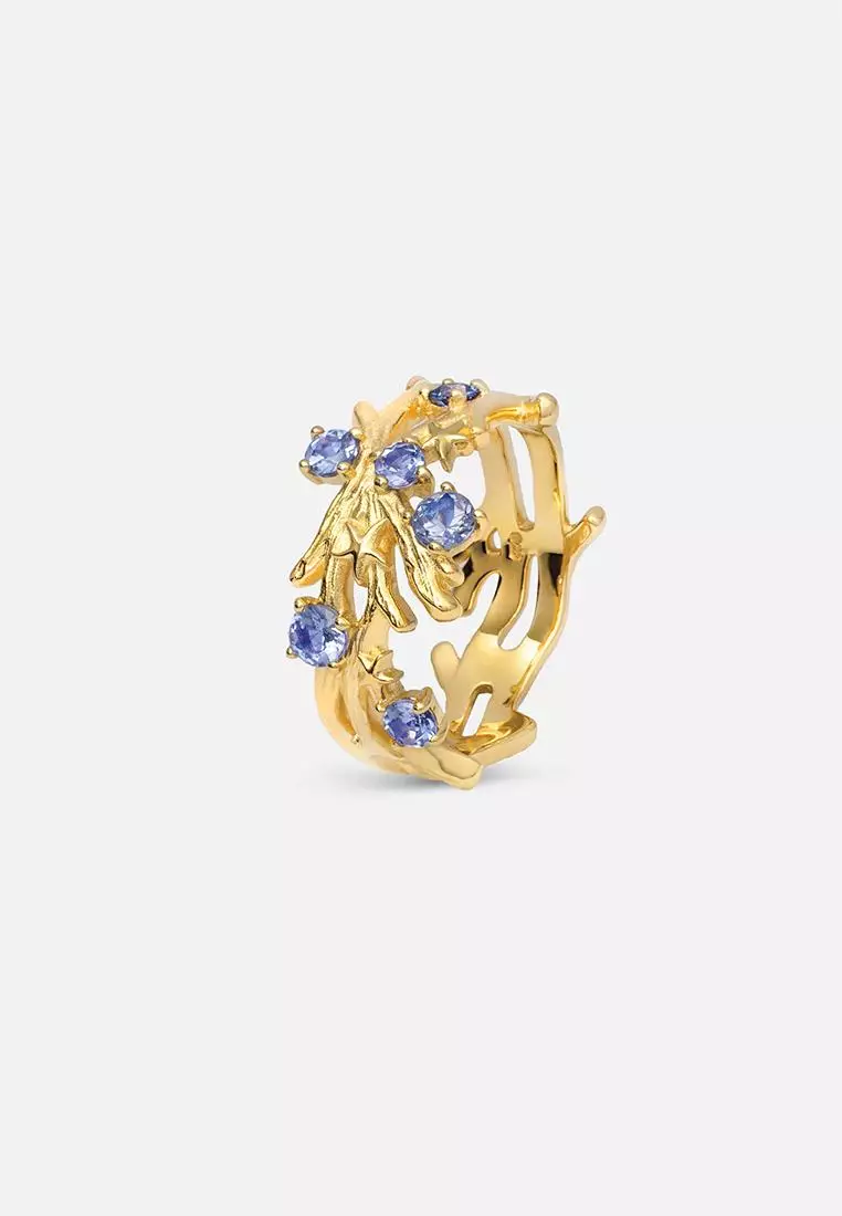 Cora Vogue Multi-Gems Ring (18K Gold Plated)