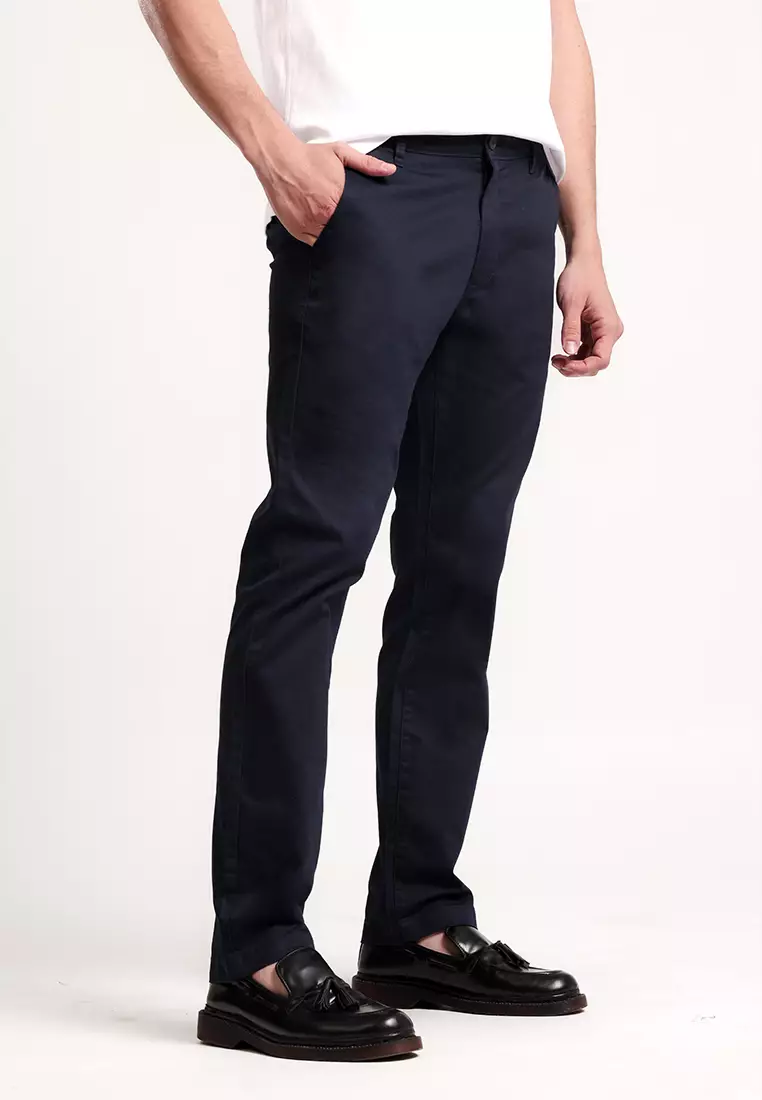 MANZONE - Celana Panjang Chinos Pria Kinjaz Regular Fit - Navy Warna Navy