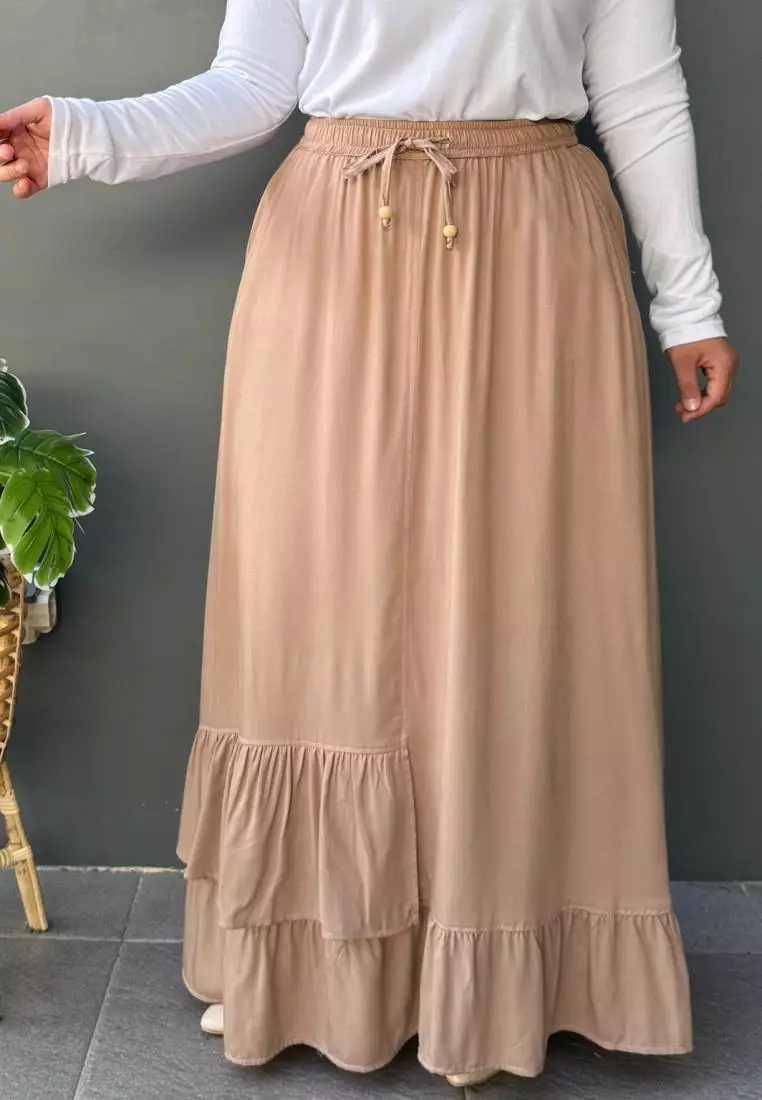 Inayah A-Line Skirt (Rok Panjang Katun Muslimah Bawah Lebar)