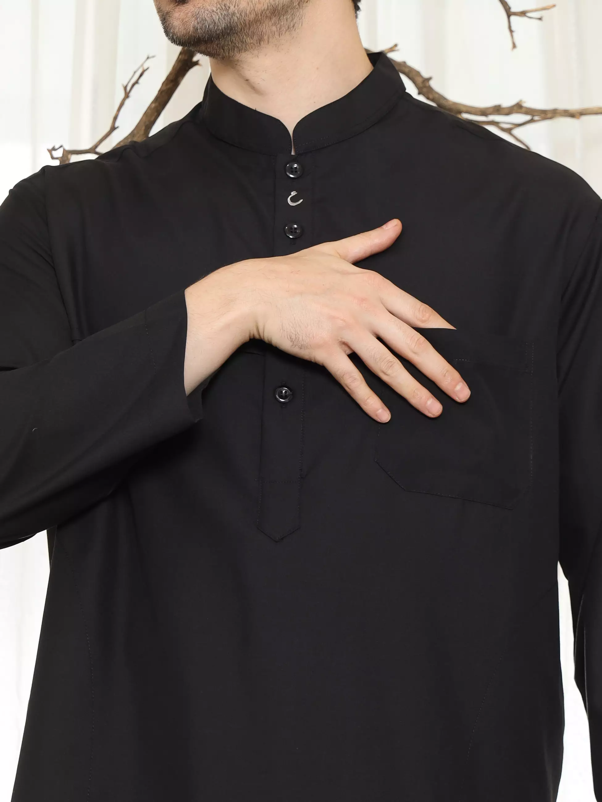 Setelan Baju Koko Sarimbit Kurta Pakistan PK 10 Black